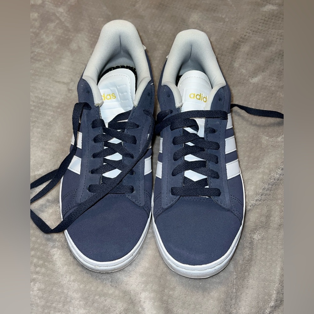 Adidas Navy and White Sneakers – Size 8 – Like New - Picture 4 of 4